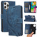 iPhone 16 Pro Max Orchid Butterfly Embossed Leather Phone Case - Blue