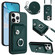 iPhone 16 Pro Max Organ Card Bag Ring Holder Phone Case with Long Lanyard - Green