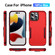 iPhone 16 Pro Max Pioneer Armor Heavy Duty PC + TPU Phone Case - Red+Rose Red
