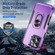 iPhone 16 Pro Max Pioneer Armor Heavy Duty PC + TPU Phone Case with Holder - Purple+Black