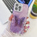 iPhone 16 Pro Max Plating Glitter Lens Film Texture Butterfly Holder Wristband Phone Case - Purple Feather Yarn