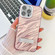 iPhone 16 Pro Max Plating Glitter Texture Fold Holder TPU Phone Case with Lens Film - Pink Water Ripples