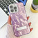 iPhone 16 Pro Max Plating Glitter Texture Fold Holder TPU Phone Case with Lens Film - Purple Wrinkles