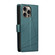iPhone 16 Pro Max PU Genuine Leather Texture Embossed Line Phone Case - Green