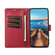iPhone 16 Pro Max PU Genuine Leather Texture Embossed Line Phone Case - Red