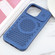 iPhone 16 Pro Max Pure Color Honeycomb Aromatherapy MagSafe Phone Case - Blue