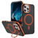 iPhone 16 Pro Max Rainbow Series Skin Feel MagSafe Lens Holder Phone Case - Orange