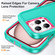 iPhone 16 Pro Max Rugged PC + Silicone Phone Case with Holder - Light Green+Rose Red