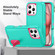 iPhone 16 Pro Max Rugged PC + Silicone Phone Case with Holder - Light Green+Rose Red