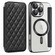 iPhone 16 Pro Max Shield Magsafe RFID Anti-theft Rhombus Leather Phone Case - Black