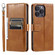 iPhone 16 Pro Max Simple 6-Card Wallet Leather Phone Case - Brown iPhone 16 Pro Max Simple 6-Card Wallet Leather Phone Case - Brown