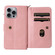 iPhone 16 Pro Max Skin Feel Multi Card Slots Zipper Wallet Leather Phone Case - Pink