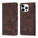 iPhone 16 Pro Max Skin-feel Embossed Leather Phone Case - Brown