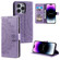 iPhone 16 Pro Max Totem Flower Embossed Leather Phone Case - Purple