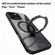 iPhone 16 Pro Max Transparent MagSafe Magnetic Rotating Ring Holder Phone Case - Black