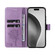 iPhone 16 Pro Max Tree & Cat Embossed Pattern Flip Leather Phone Case - Light Purple