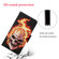 iPhone 16 Pro 3D Colored Drawing Flip Leather Phone Case - Flame Skull