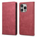 iPhone 16 Pro Business Solid Color Magnetic RFID Leather Phone Case - Red