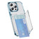 iPhone 16 Pro Card Holder Acrylic Hybrid TPU Phone Case - Transparent Blue