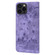 iPhone 16 Pro Cartoon Sakura Cat Embossed Leather Phone Case - Purple