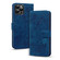 iPhone 16 Pro Cartoon Sakura Cat Embossed Leather Phone Case - Royal Blue