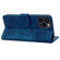 iPhone 16 Pro Cartoon Sakura Cat Embossed Leather Phone Case - Royal Blue