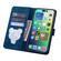 iPhone 16 Pro Cartoon Sakura Cat Embossed Leather Phone Case - Royal Blue
