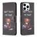 iPhone 16 Pro Colored Drawing Pattern Leather Phone Case - Bear