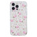 iPhone 16 Pro Colored Drawing Pattern Transparent TPU Phone Case - Pink Floral