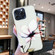 iPhone 16 Pro Colorful Painting Pattern TPU Phone Case - White Flowers iPhone 16 Pro Colorful Painting Pattern TPU Phone Case - White Flowers