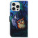 iPhone 16 Pro Coloured Drawing Flip Leather Phone Case - Oil Painting Owl