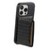 iPhone 16 Pro Crocodile Texture Card Bag Design Full Coverage Phone Case - Black