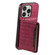 iPhone 16 Pro Crocodile Texture Card Bag Design Full Coverage Phone Case - Red