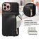 iPhone 16 Pro Crossbody Lanyard Zipper Wallet Leather Phone Case - Black
