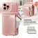 iPhone 16 Pro Crossbody Lanyard Zipper Wallet Leather Phone Case - Rose Gold