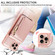 iPhone 16 Pro Crossbody Lanyard Zipper Wallet Leather Phone Case - Rose Gold
