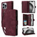 iPhone 16 Pro Crossbody Multi-card Slot Wallet Zipper Leather Phone Case - Wine Red