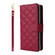 iPhone 16 Pro Crossbody Rhombic Zipper Tower Buckle Leather Phone Case with Lanyard - Wine Red
