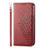 iPhone 16 Pro Cubic Grid Calf Texture Magnetic Leather Phone Case - Red