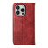 iPhone 16 Pro Cubic Grid Calf Texture Magnetic Leather Phone Case - Red