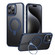 iPhone 16 Pro Double Ring MagSafe Magnetic Holder Phone Case - Matte Blue