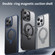 iPhone 16 Pro Double Ring MagSafe Magnetic Holder Phone Case - Matte Blue