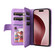 iPhone 16 Pro Dual-color 9 Card Slots Zipper Wallet Leather Phone Case - Purple