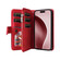 iPhone 16 Pro Dual-color 9 Card Slots Zipper Wallet Leather Phone Case - Red