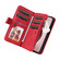 iPhone 16 Pro Dual-color 9 Card Slots Zipper Wallet Leather Phone Case - Red