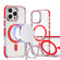 iPhone 16 Pro Dual-Color Clear Acrylic Hybrid TPU Lens Flip Holder MagSafe Phone Case - Red