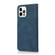 iPhone 16 Pro Dual-color Stitching Leather Phone Case - Blue Green