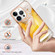 iPhone 16 Pro Electroplating Marble Dual-side IMD Phone Case - Draft Beer