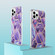 iPhone 16 Pro Electroplating Splicing Marble Flower Pattern Dual-side IMD TPU Shockproof Phone Case - Dark Purple