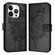 iPhone 16 Pro Embossed Butterfly Leather Phone Case - Black